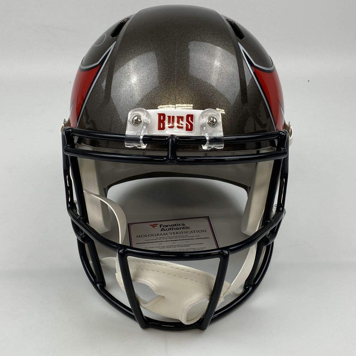Autographed/Signed Tom Brady Tampa Bay Buccaneers Full Size FS F/S Replica Football Helmet Fanatics COA