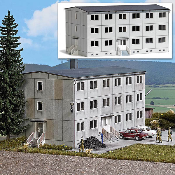 Busch 9607 HO Scale Concrete Barracks/Apartments -- Kit