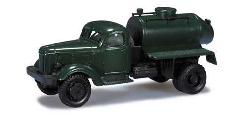 Herpa 744058 HO Scale Zil 157 w/Tank Load - Assembled -- Unlettered (green)