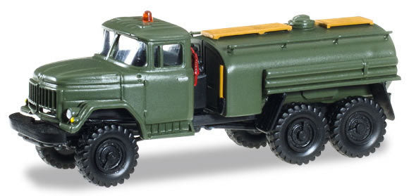 Herpa 745444 HO Scale Zil 131 Tank Truck - Assembled -- Green