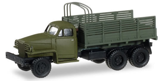 Herpa 745482 HO Scale Studebaker Low-Side Truck - Assembled -- US Army (olive)