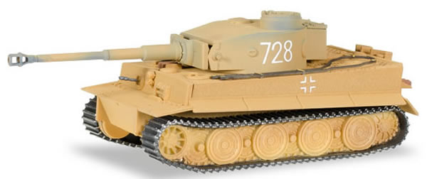 Herpa 745536 HO Scale Tiger Tank Hybrid - Assembled -- Light Brown