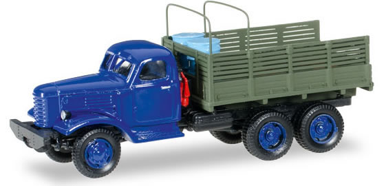 Herpa 745581 HO Scale Zis 151 Cargo/Personell Transport Medium Truck -- Soviet Union/Warsaw Pact (blue, green)