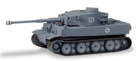 Herpa 745970 HO Scale Tiger Tank Version 1 H1 - Assembled -- Russian Front #123 (gray, white outline numbers)