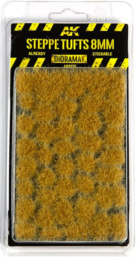 AK Interactive 8125 Diorama Series: Steppe Tufts 8mm (Self Adhesive)
