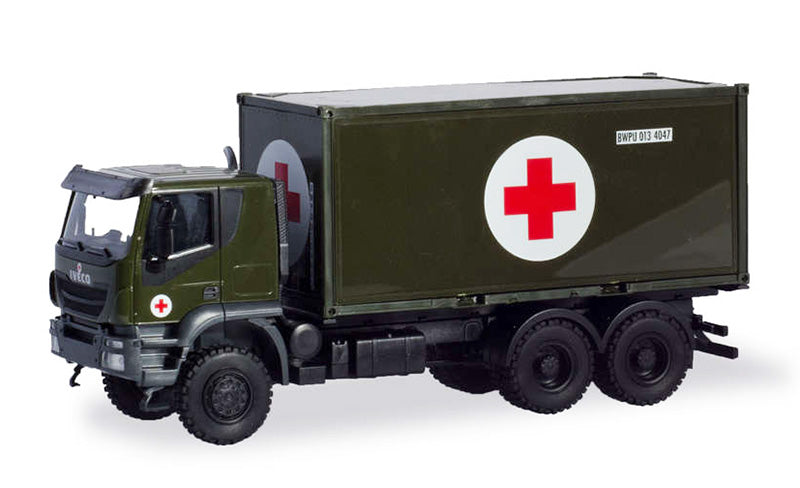 Herpa 746519 1/87 Scale German Army - Iveco Trakkar 6x6 Roll-Off Truck