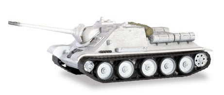 Herpa 746625 HO Scale Su 100 Battle Tank - Assembled -- Winter Camouflage