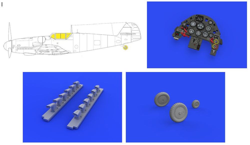 Eduard 634032 1/32 Aircraft- Bf109G4 LooKplus for RVL (Mask, Photo-Etch & Resin)