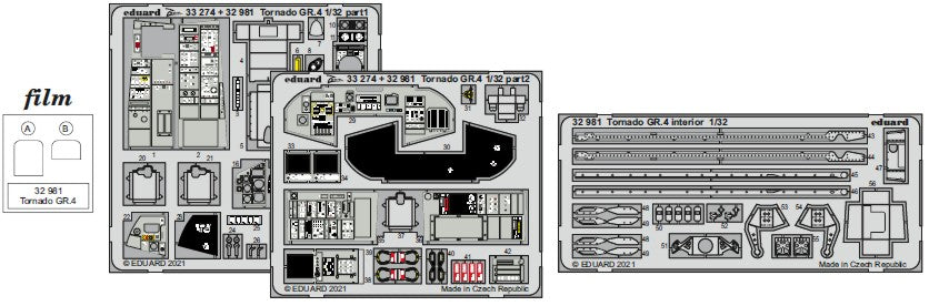 Eduard 32981 1/32 Aircraft- Tornado GR4 Interior for ITA (Painted)