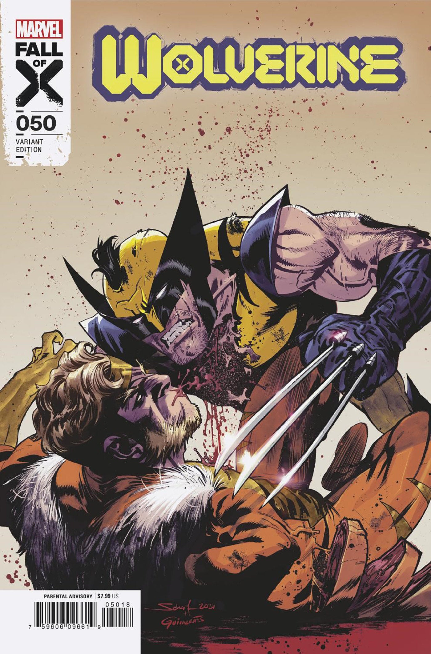 WOLVERINE #50 JONAS SCHARF VARIANT [1:25] (05/22/2024) (05/29/2024)