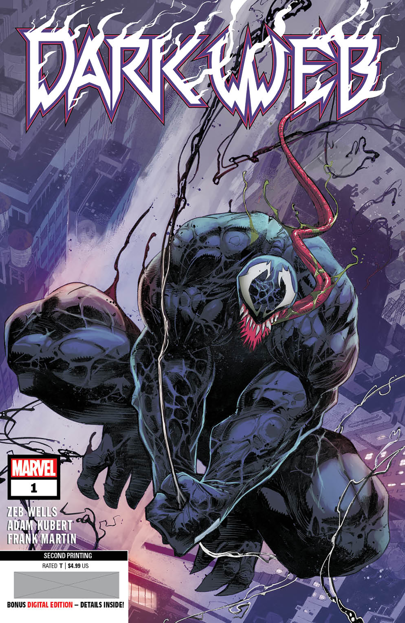 Dark Web #1 2nd Print Adam Kubert Venom Variant [Dwb] (02/01/2023) Marvel