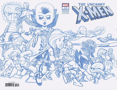 UNCANNY X-MEN #13 CHRIS GIARRUSSO MARVEL UNIVERSE CONNECTING BLUE LINE SKETCH VARIANT N[1:50] CB  (04/09/2025)