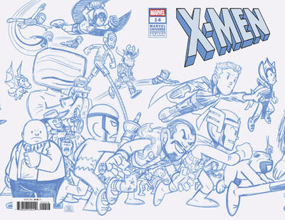X-MEN #14 CHRIS GIARRUSSO MARVEL UNIVERSE CONNECTING BLUE LINE SKETCH VARIANT G[1:50] CB  (04/02/2025)