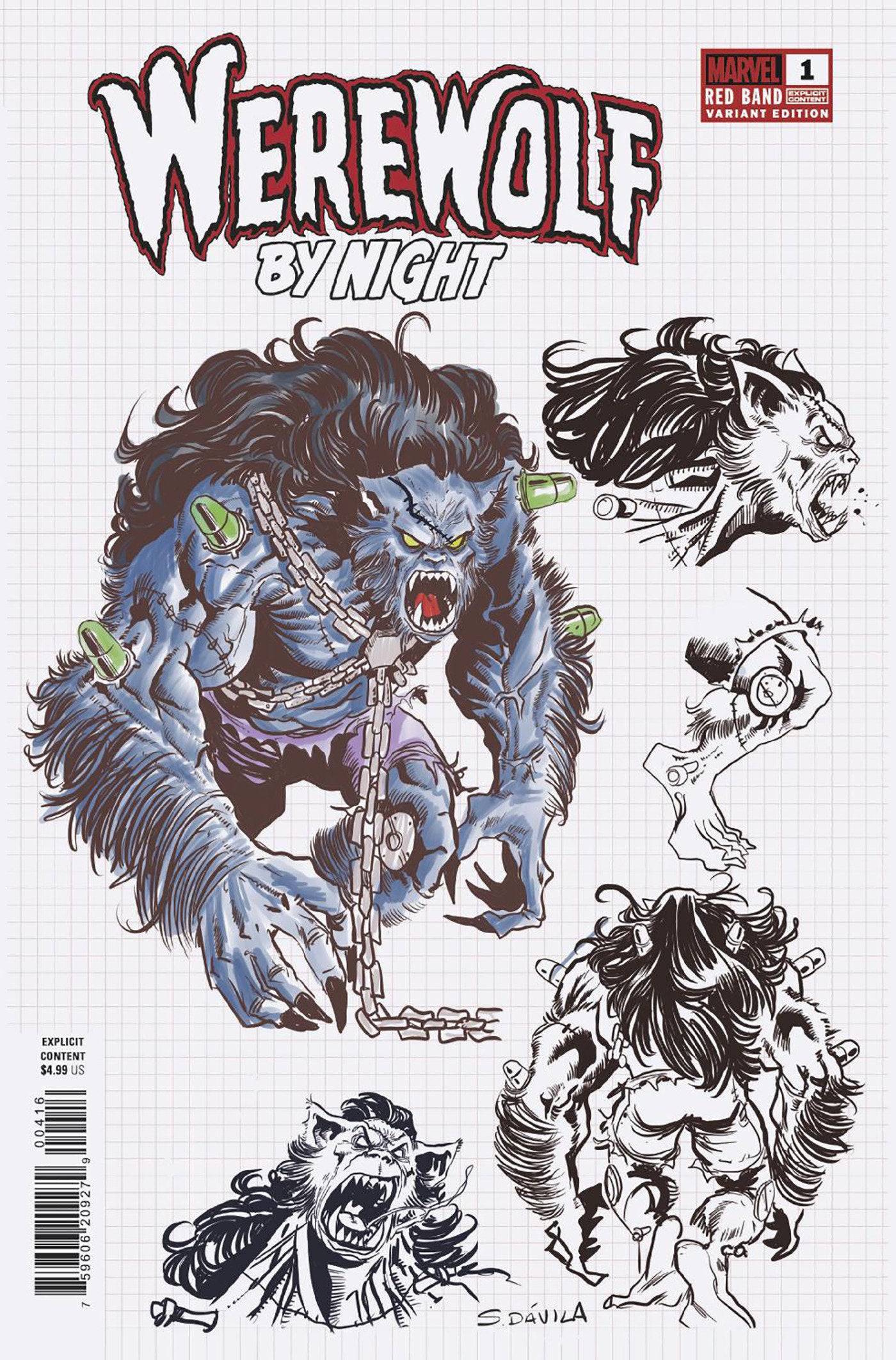 Werewolf By Night: Red Band #4 Sergio Davila Design Variant [Polybagged][1:10] Cb Explicit Content (11/13/2024)