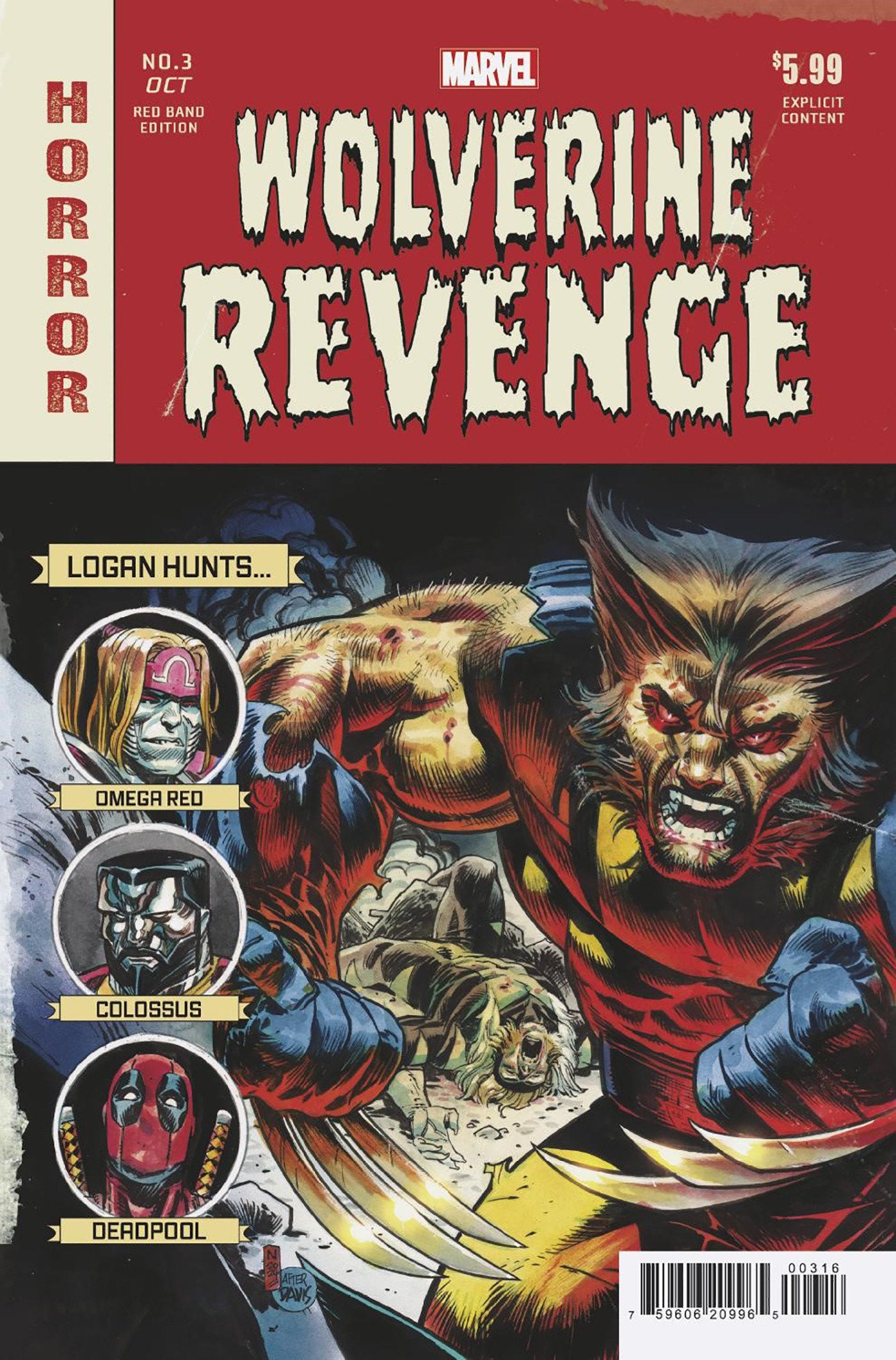 WOLVERINE: REVENGE - RED BAND #3 NIC KLEIN HOMAGE VARIANT [POLYBAGGED][1:25] CB Explicit Content (10/30/2024)