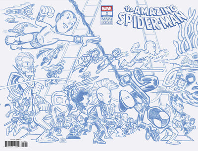 AMAZING SPIDER-MAN #2 CHRIS GIARRUSSO MARVEL UNIVERSE CONNECTING BLUE LINE SKETCH VARIANT L[1:50] CB  (04/23/2025)