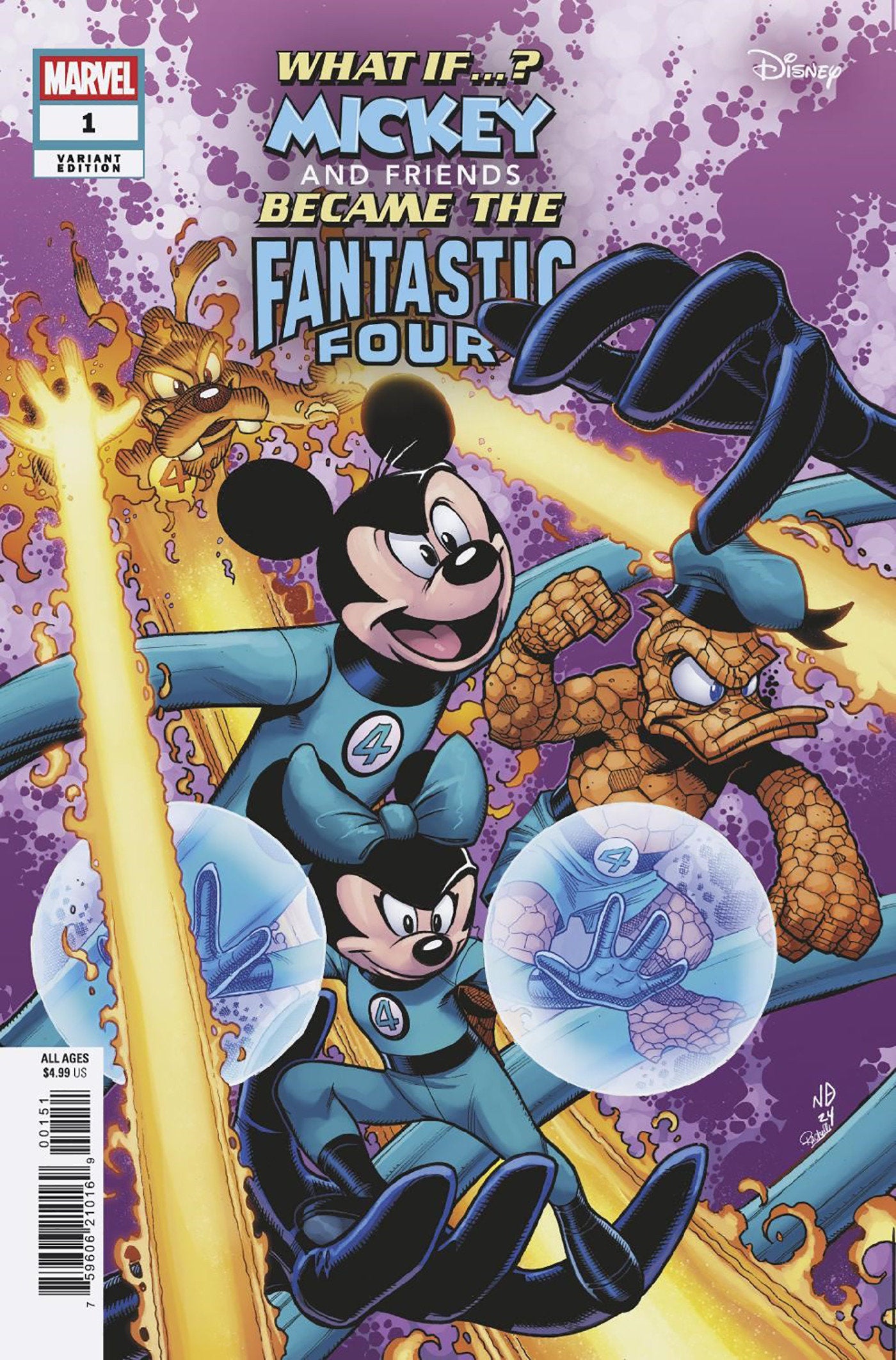 Marvel & Disney: What If...? Mickey & Friends Became The Fantastic Four #1 Nick Bradshaw Variant Cb  (01/08/2025)