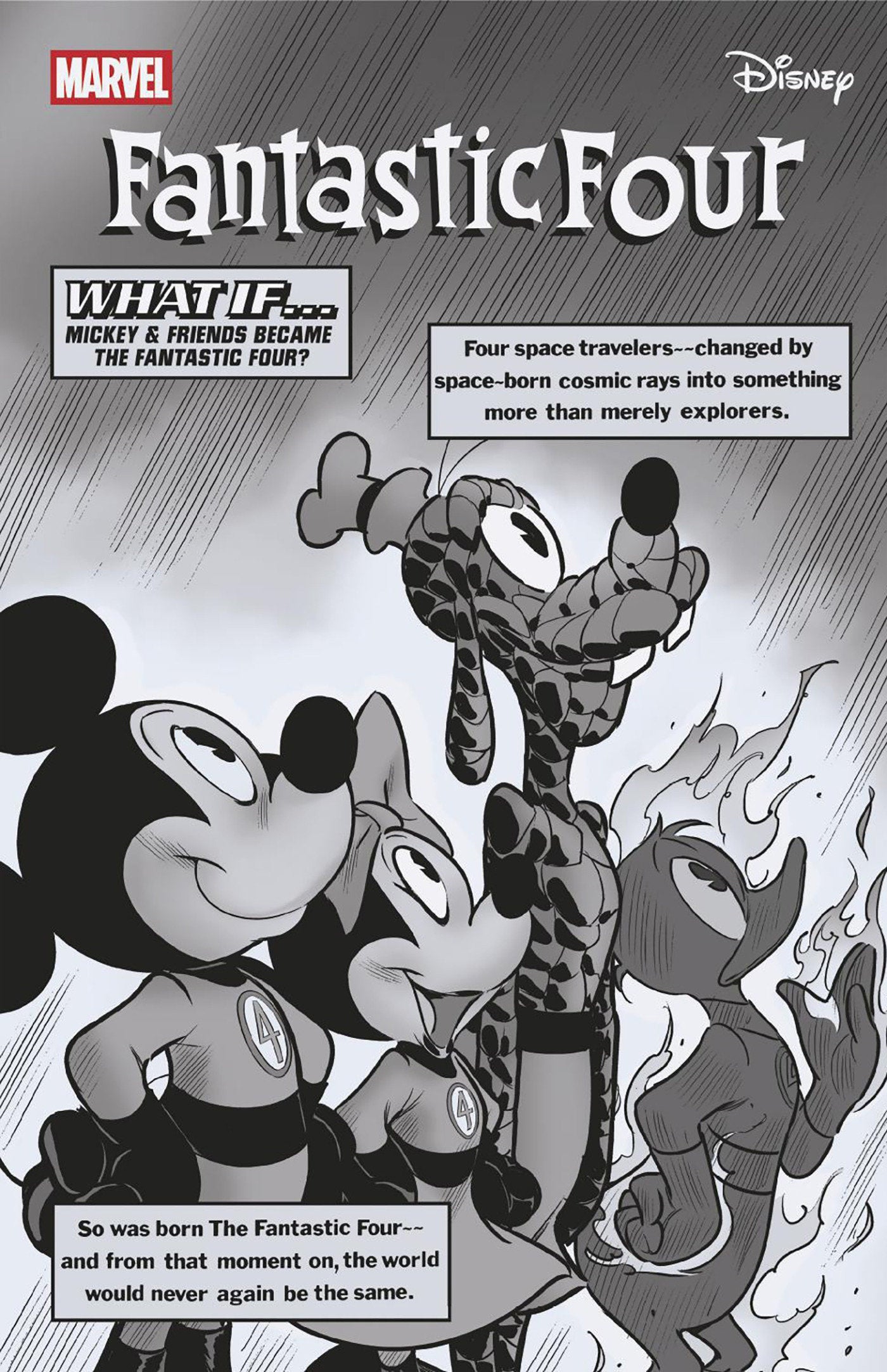 FANTASTIC FOUR #6 IVAN BIGARELLA BLACK AND WHITE DISNEY WHAT IF? FANTASTIC FOUR HOMAGE VARIANT[1:100] (12/2025)