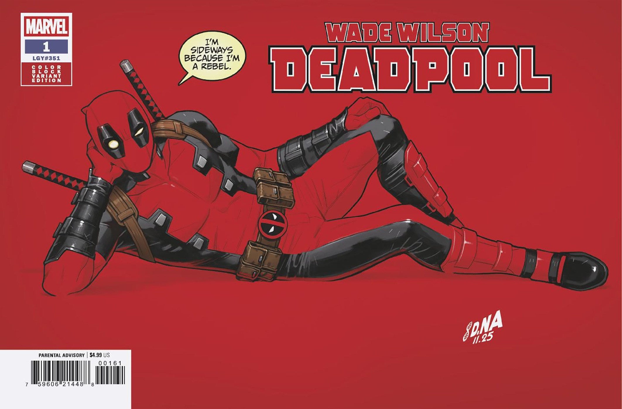 WADE WILSON: DEADPOOL #1 DAVID NAKAYAMA COLOR BLOCK RED VAR (02/11/2026)