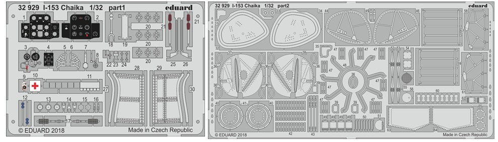 Eduard 32929 1/32 Aircraft- I153 Chaika for ICM (Painted)