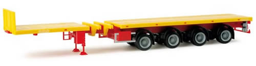 Herpa 76203 HO Scale Tractor/Trailers -- 4-Axle Tele Trailer