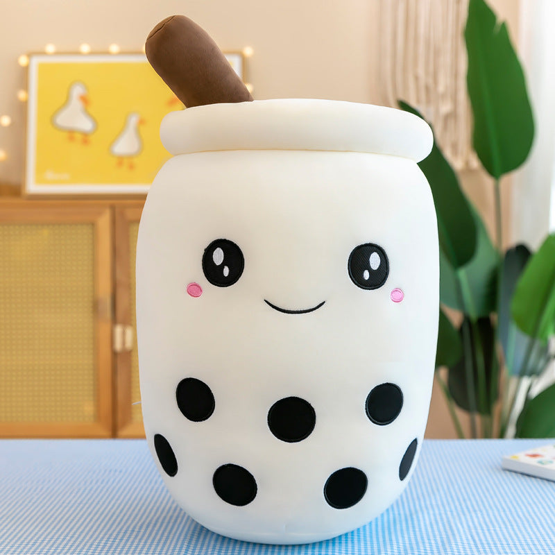 Milk Tea Cup Plush Pillow – Soft Fruit-Themed Creative Doll for Home Decor