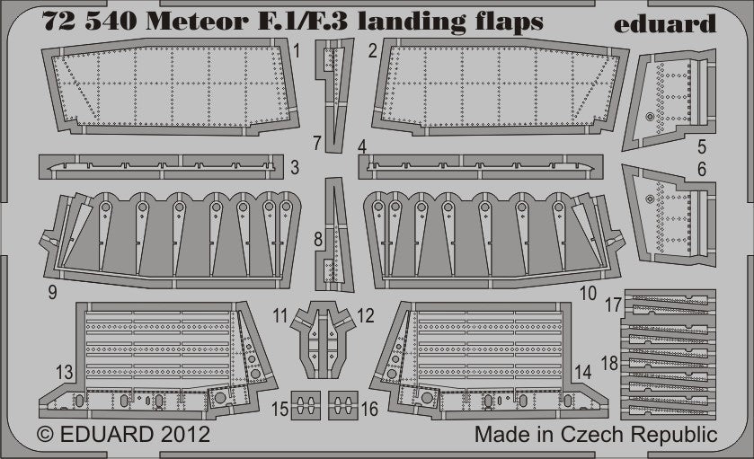 Eduard 72540 1/72 Aircraft- Meteor F1/F3 Landing Flaps for DML
