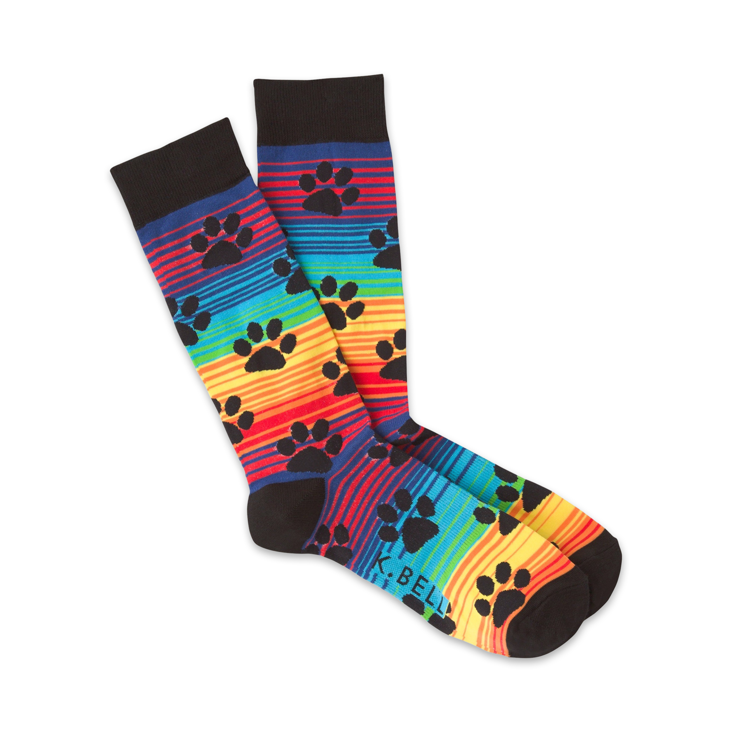Rainbow Stripes Paw Prints