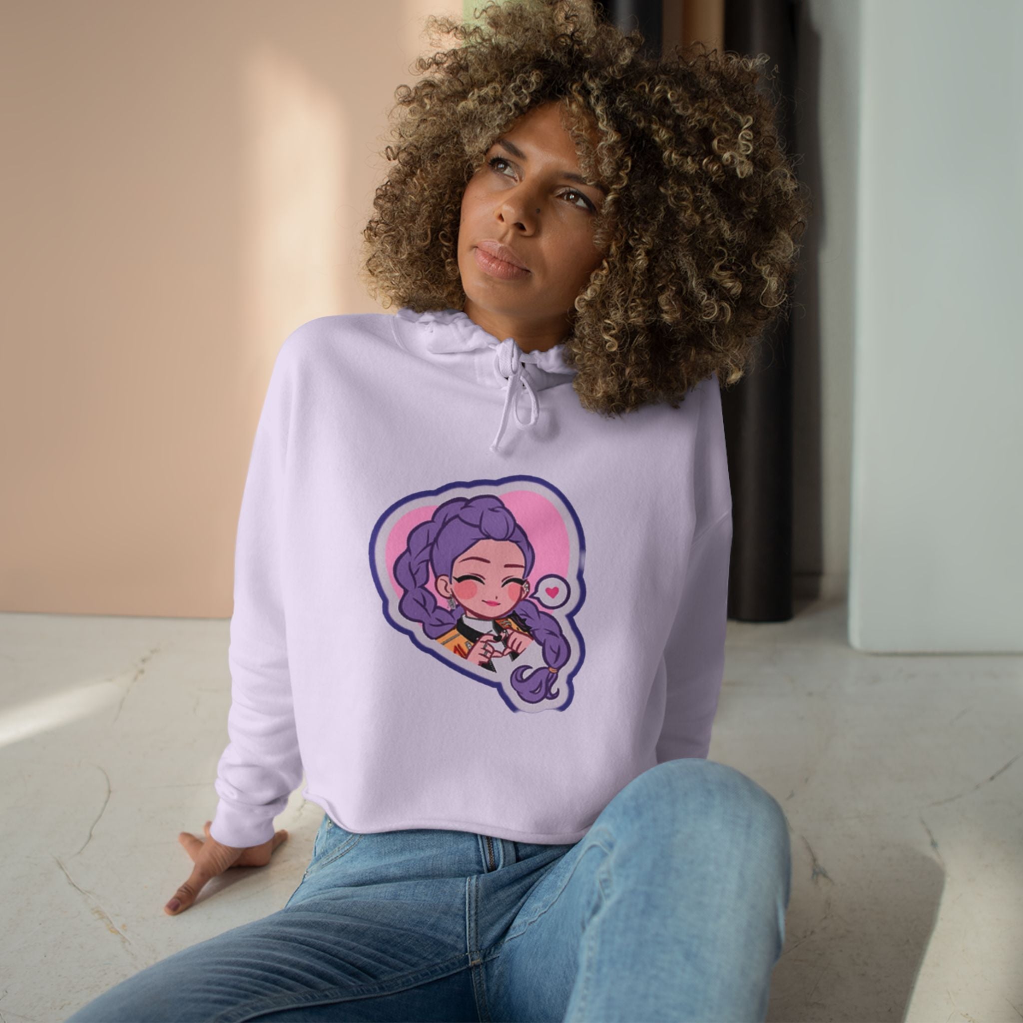Idol style 2 Crop Hoodie | Cute Cartoon Design, Stylish Streetwear, Perfect for Gifts, Cosplay, and Fall Fashion