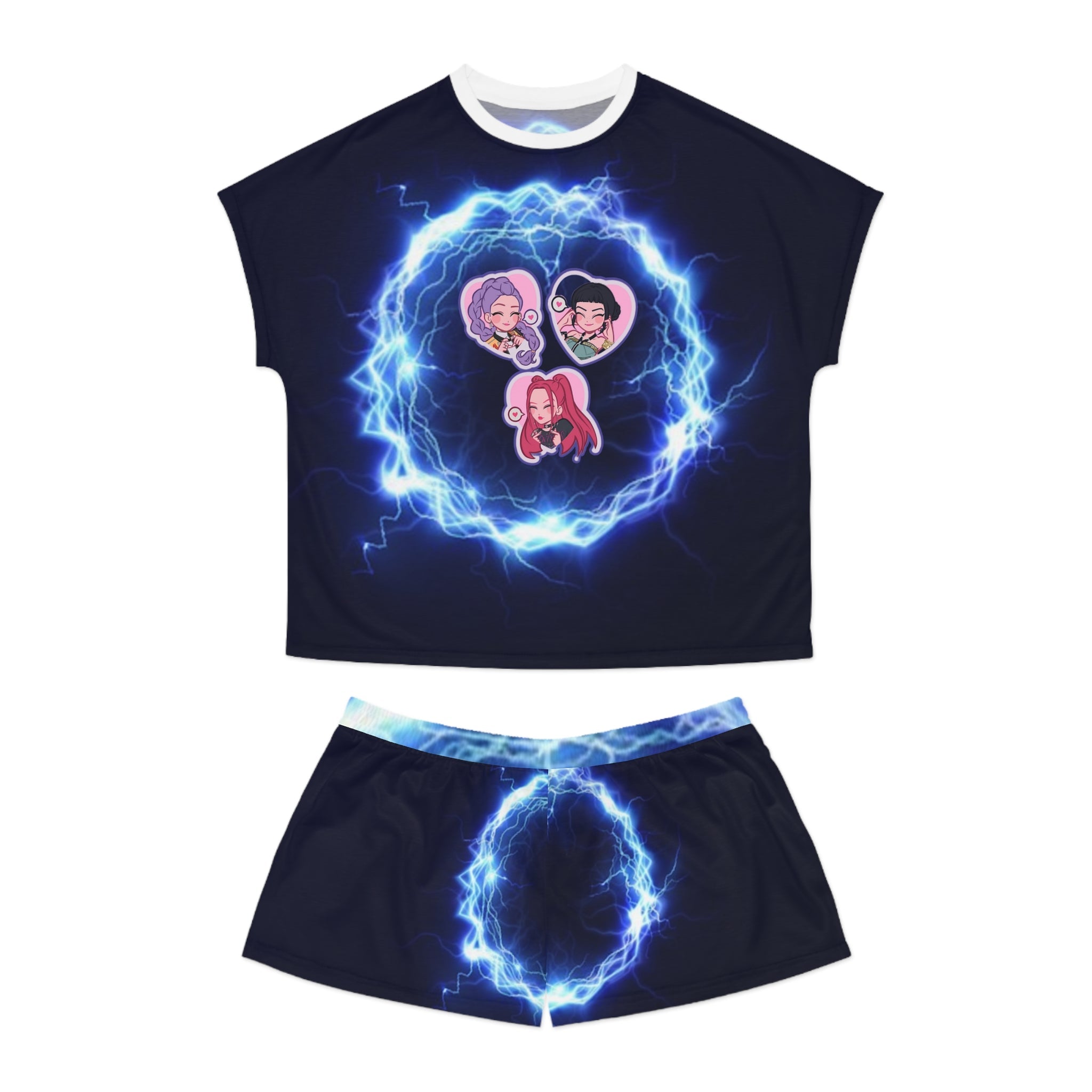 Idol style 2 Women's Short Pajama Set, Manga Sleepwear, Cute Shorts, Cozy Loungewear, Gift for Her, Anime Lover