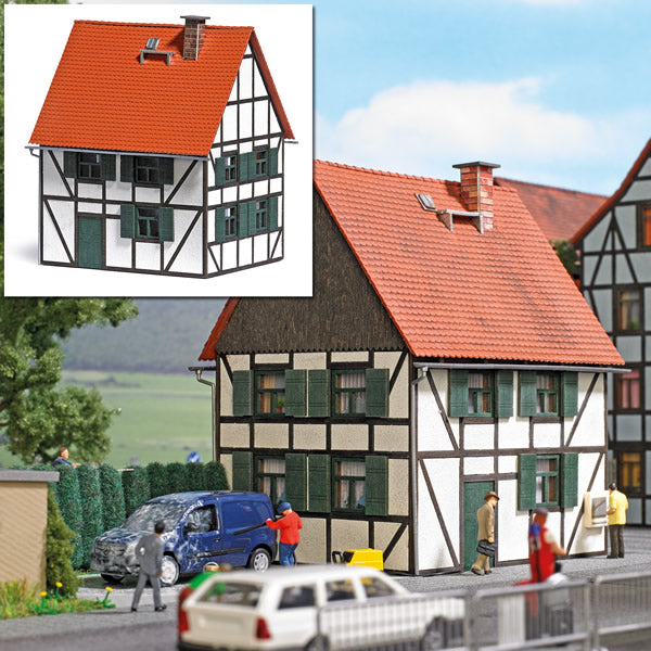 Busch 1666 HO Scale Half-Timber House -- Laser-Cut Kit