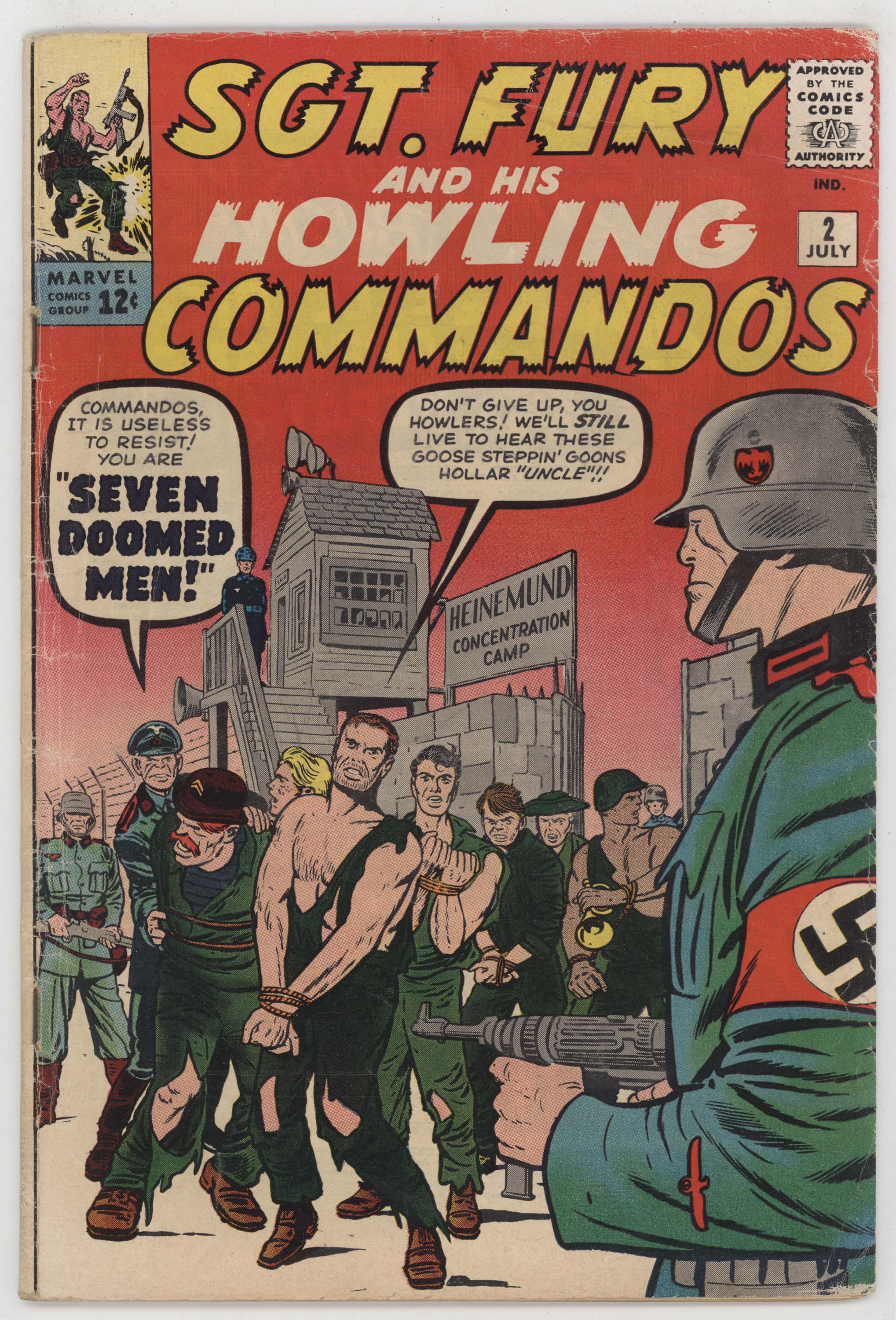 Sgt Fury Howling Commandos 2 Marvel 1963 VG Jack Kirby Nazi Bondage