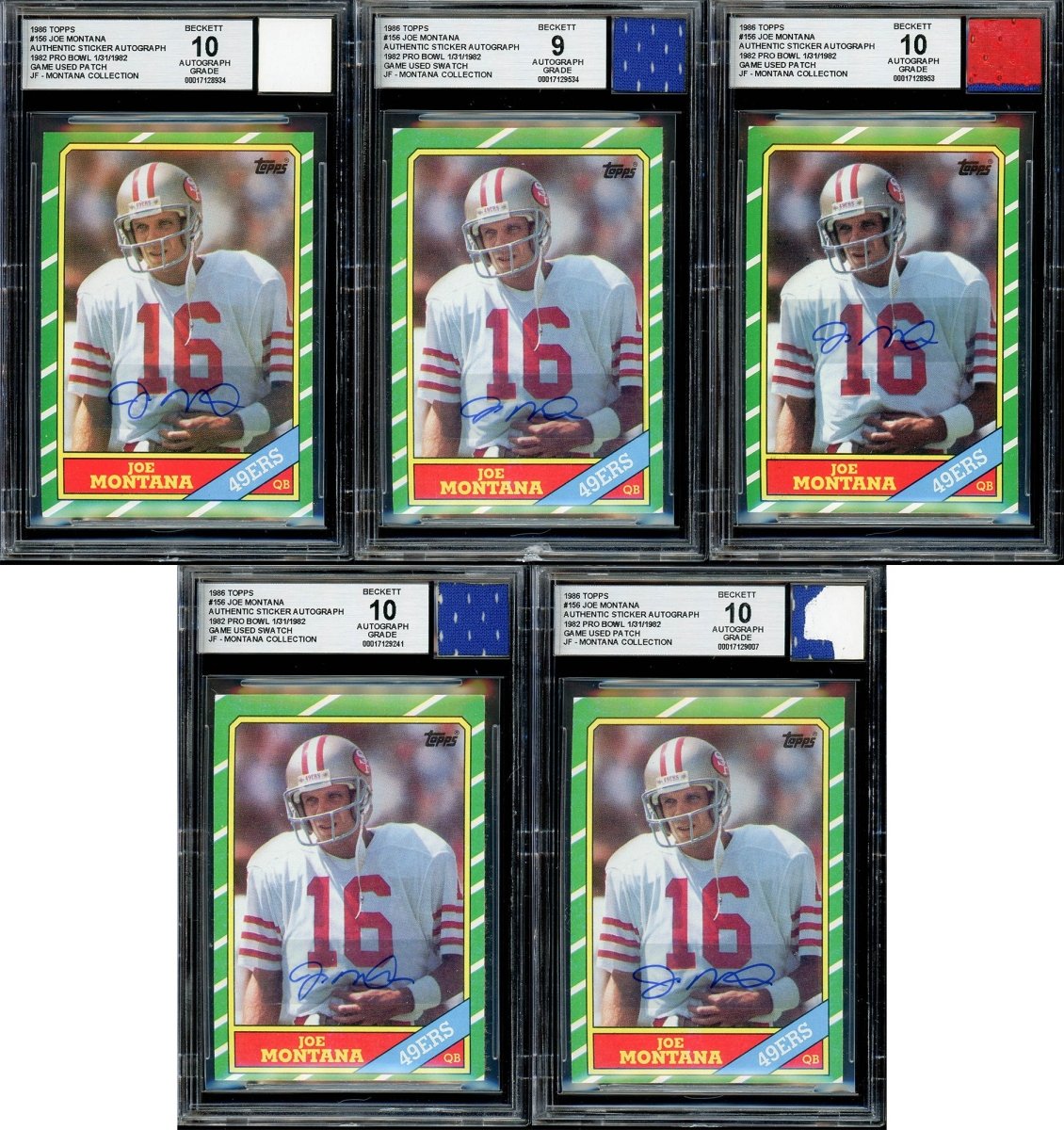 “Montana Collection" – BGS/BAS Graded Cards & Autographs of Joe Montana – (1) Card Per Box