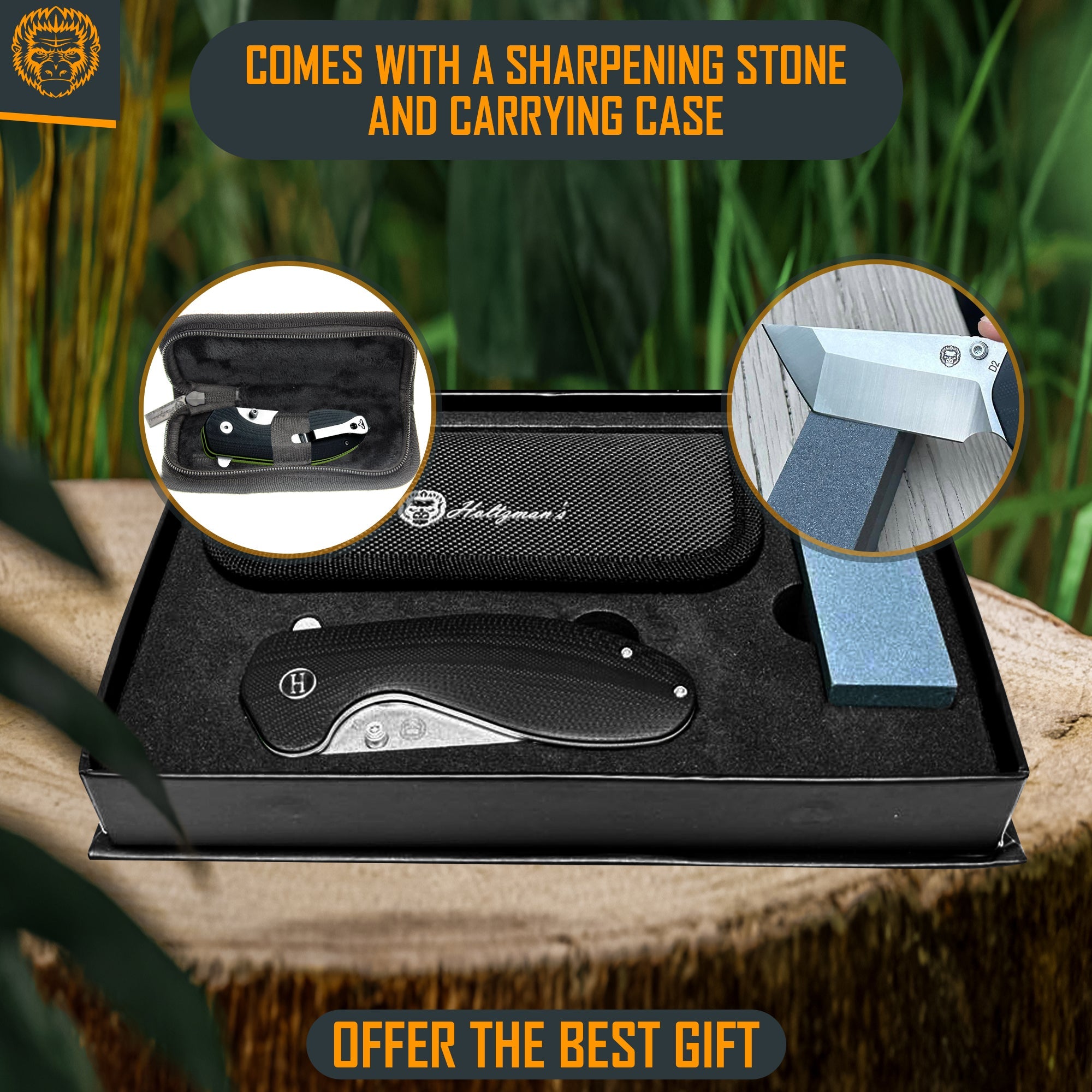 The Pioneer Folding Pocket Knife Giftset for Men and Women (Silver and Black)