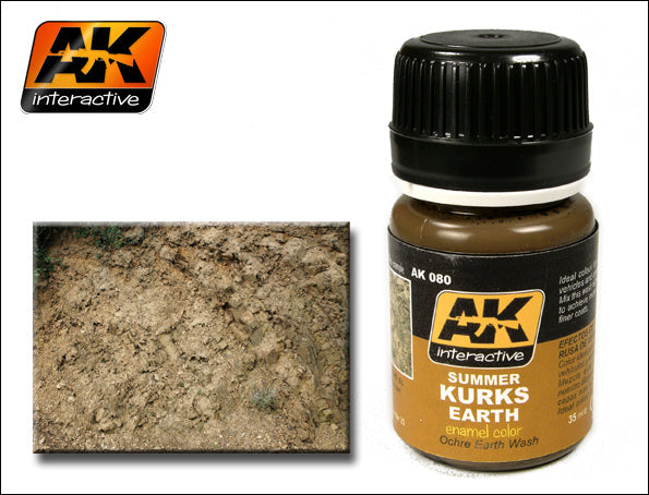 AK Interactive 80 Summer Kursks Earth Ochre Wash Enamel Paint 35ml Bottle