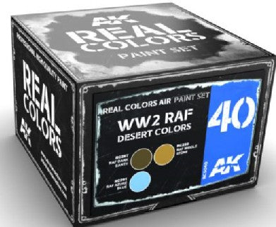 AK Interactive RCS40 Real Colors: WWII RAF Desert Acrylic Lacquer Paint Set (3) 10ml Bottles