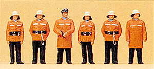 Preiser 10214 HO Scale Firemen -- With Protective Clothing
