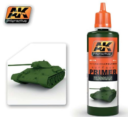 AK Interactive 179 Russian Green Acrylic Primer 60ml Bottle