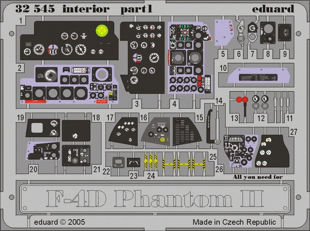 Eduard 32545 1/32 Aircraft- F4D Interior for TAM (Painted)