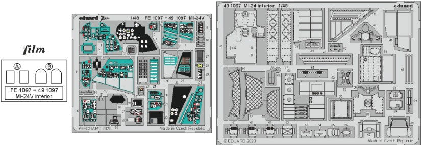 Eduard 491097 1/48 Aircraft- Mi24 Interior for ZVE (Painted)