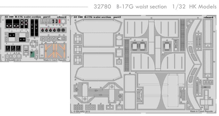 Eduard 32780 1/32 Aircraft- B17G Waist Section for HKM (Painted)