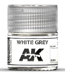 AK Interactive RC3 Real Colors: White Grey Acrylic Lacquer Paint 10ml Bottle