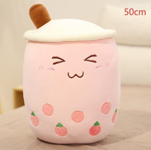 Plush Boba Tea Pillow – Soft Stuffed Bubble Tea Cup Cushion Gift