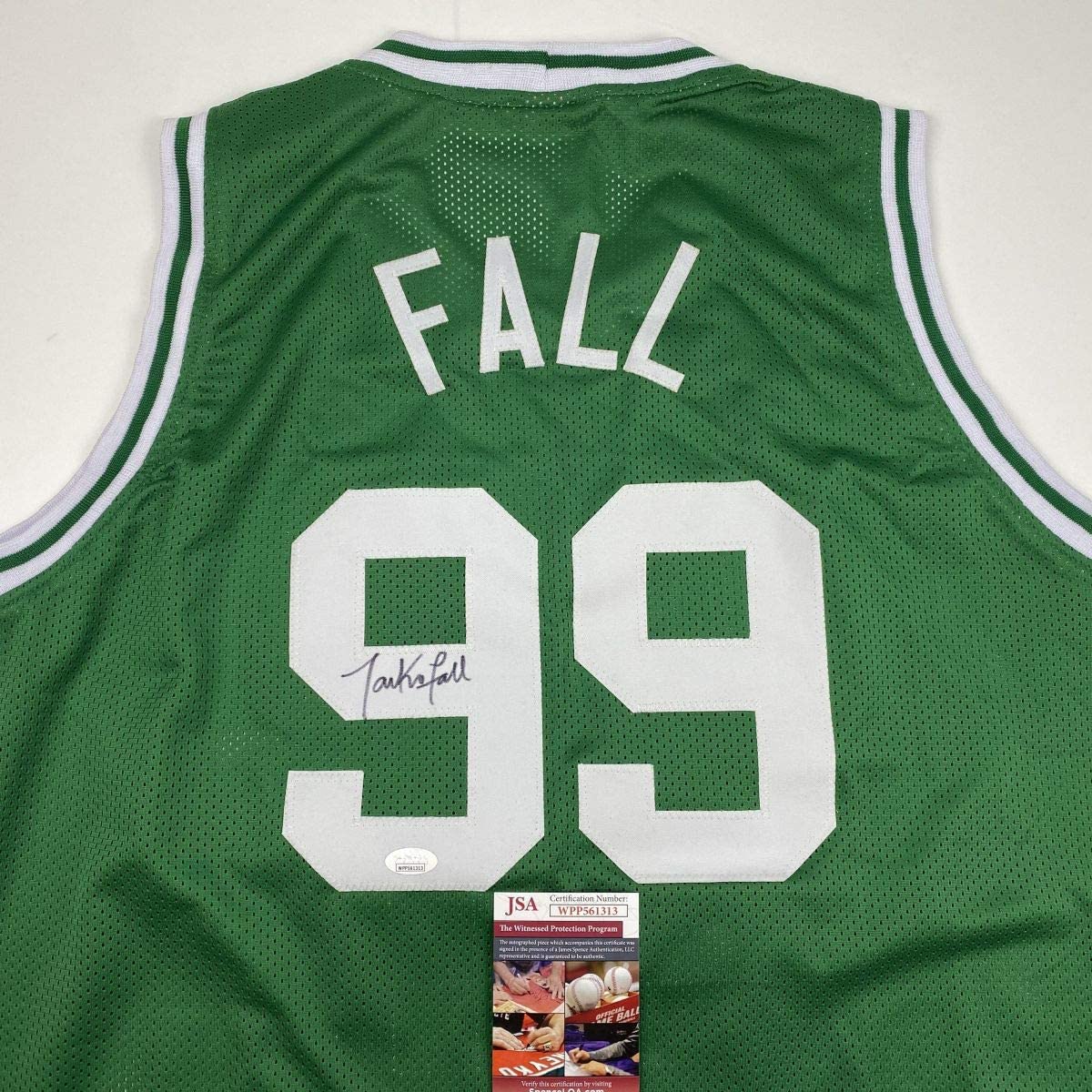 Autographed/Signed Tacko Fall Boston Green Basketball Jersey JSA COA