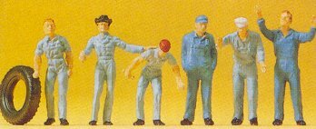 Preiser 14130 HO Scale Mechanics -- pkg(6)