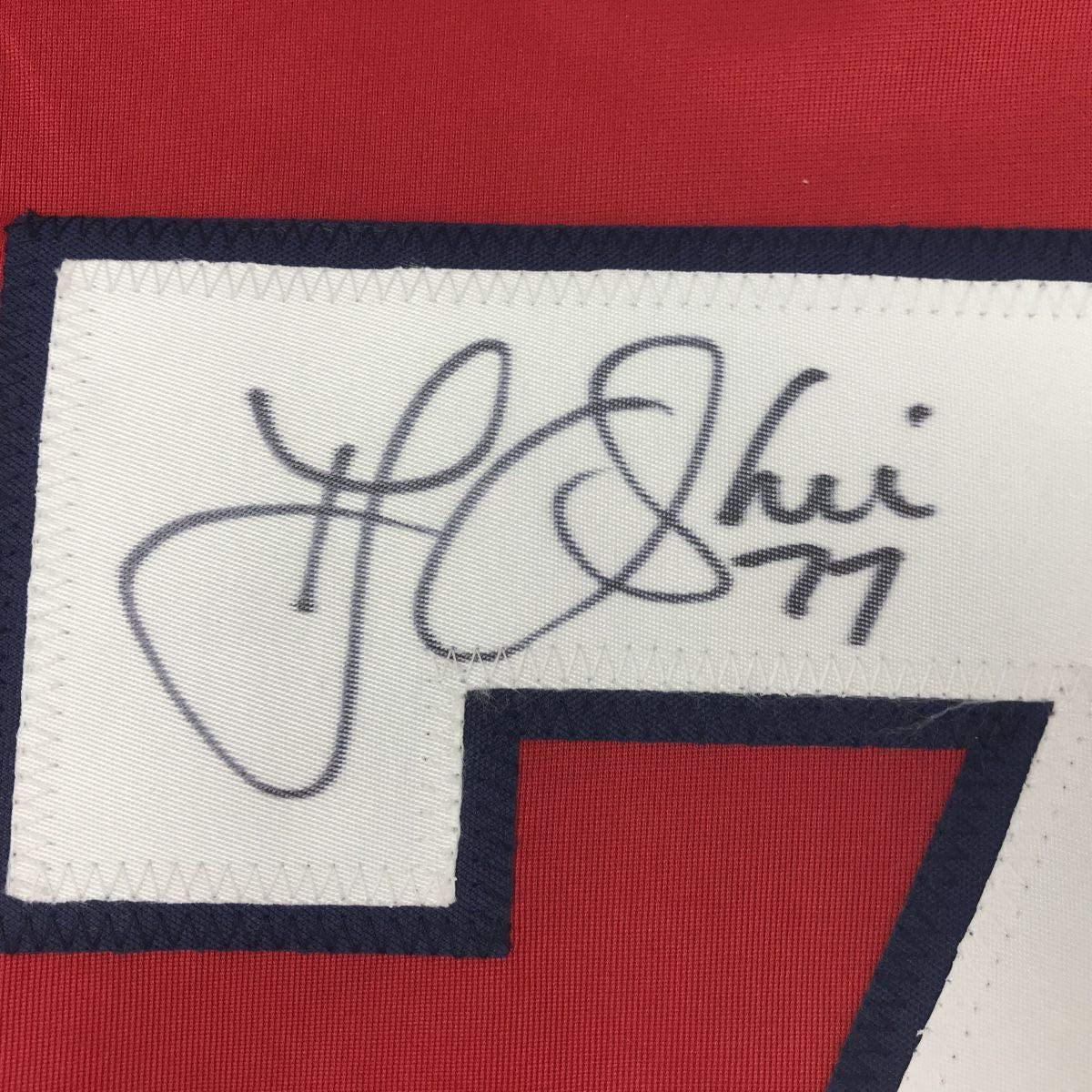 Autographed/Signed TJ T.J. Oshie Washington Custom Red Hockey Jersey Beckett BAS COA
