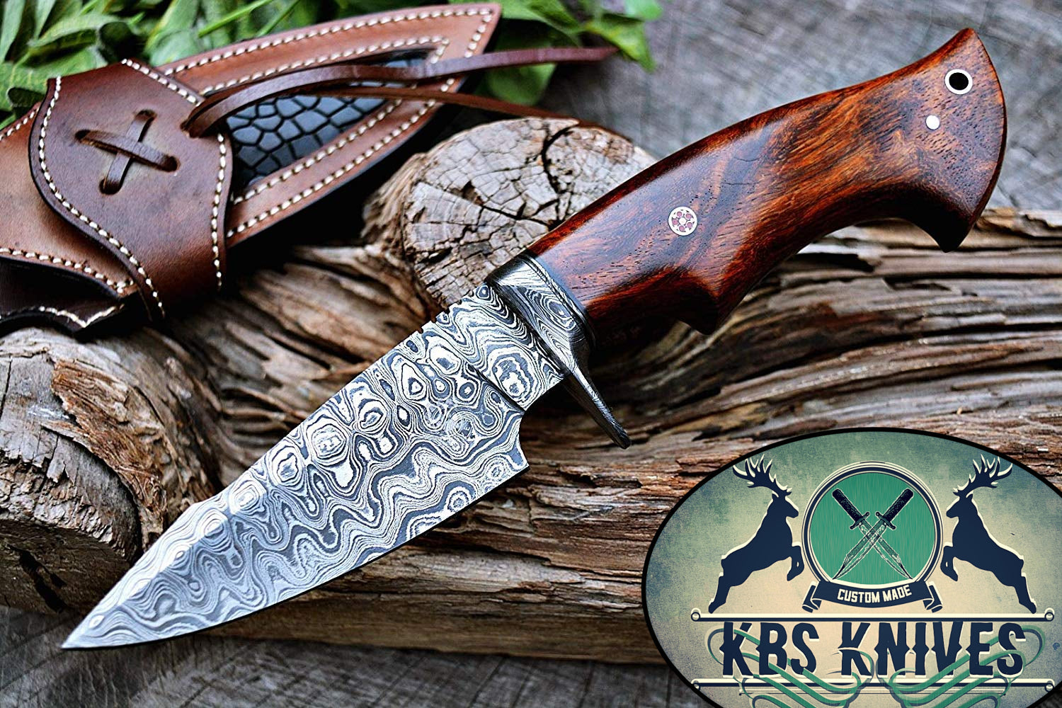 Custom Handmade Damascus Steel Hunting Knife