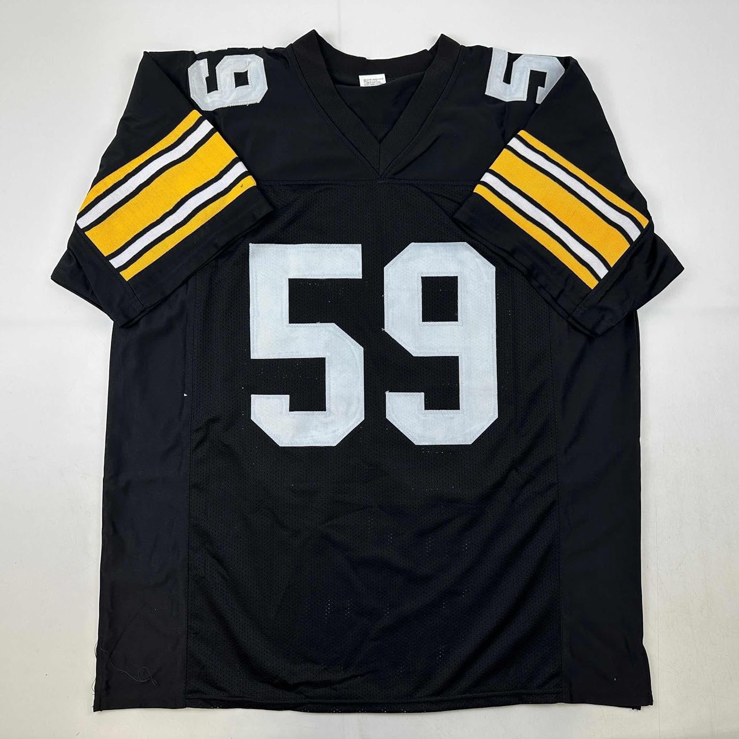 Facsimile Autographed Jack Ham Pittsburgh Black Reprint Laser Auto Football Jersey Size Men's XL
