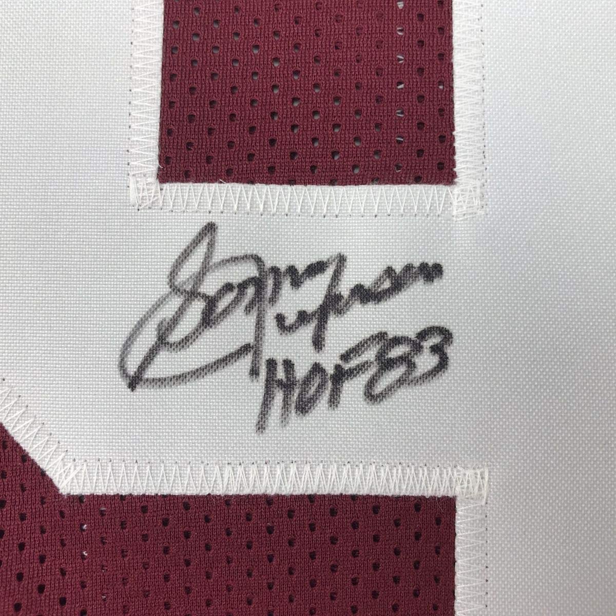 Autographed/Signed Sonny Jurgensen HOF 83 Washington Burgundy Football Jersey JSA COA