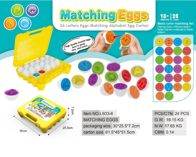 Shape Matching Egg Toy Set – Montessori Educational Puzzle for Kids and Toddlers